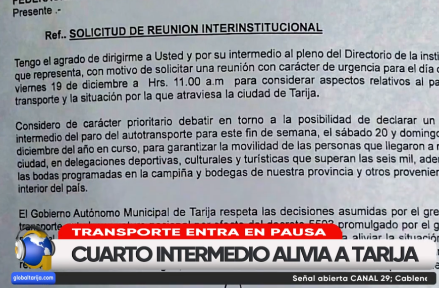 TRANSPORTE DECLARA CUARTO INTERMEDIO EN&hellip;